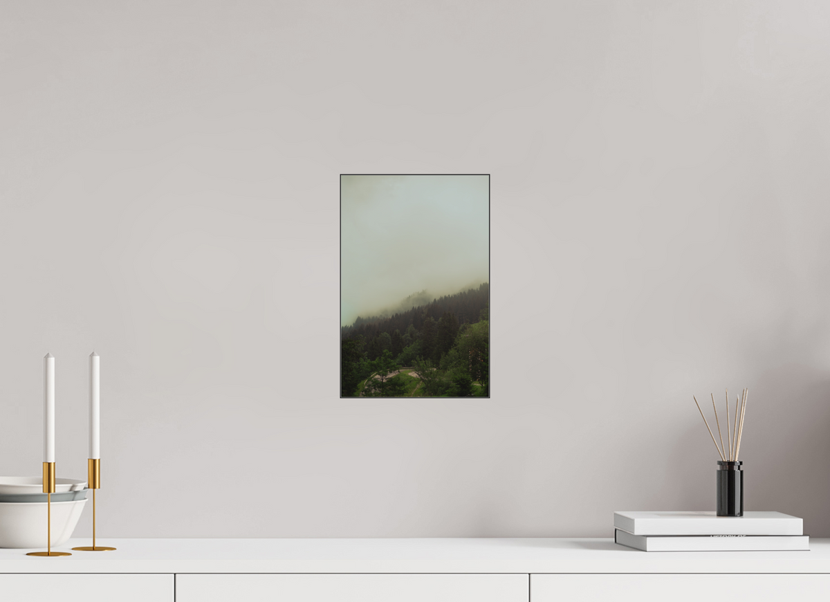 20 x 30 cm, Plexi Fine Art NOIR Forêt brumeuse