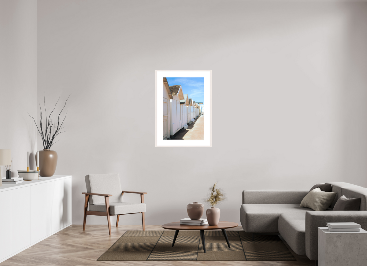 60 x 90 cm, cadre 9 blanc Cabines de plage