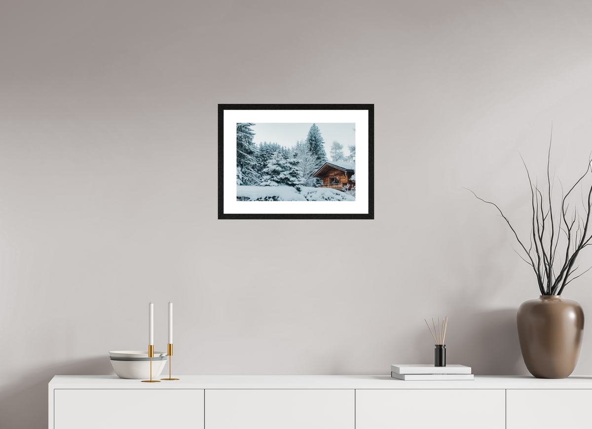 45 x 30 cm, Cadre 5 noir Chalet des Alpes