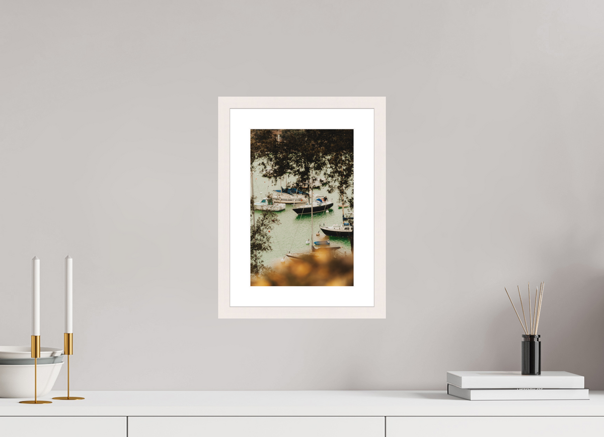 20 x 30 cm, cadre 4 blanc Les bateaux de Pornic