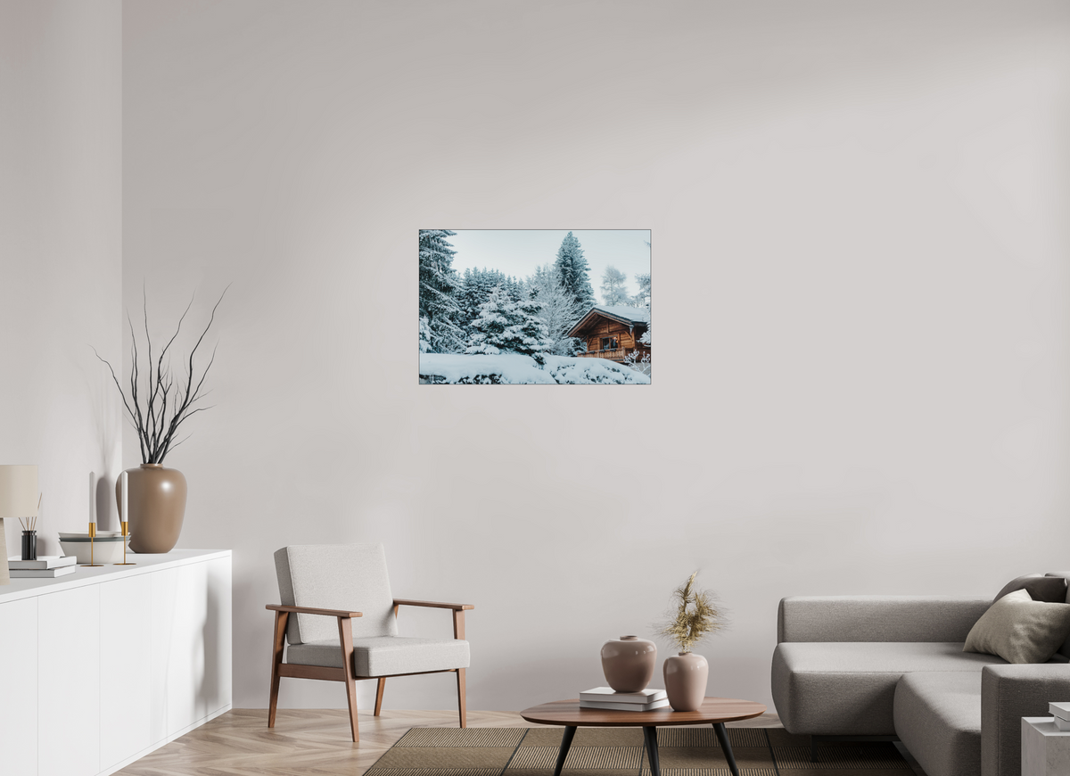 90 x 60 cm, Plexi Fine Art NOIR Chalet des Alpes