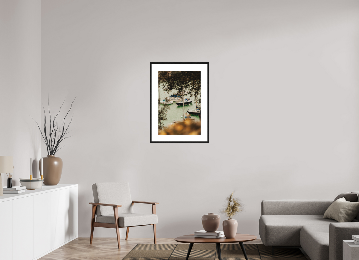 50 x 75 cm, cadre 8 noir Les bateaux de Pornic