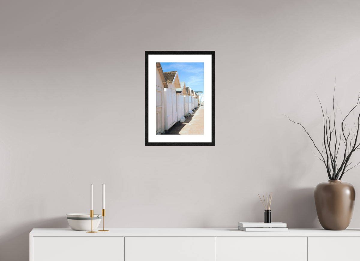 30 x 45 cm, Cadre 5 noir Cabines de plage
