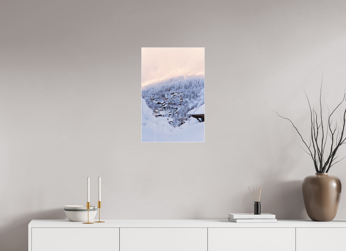 40 x 60 cm, Plexi Fine Art Blanc Chalets cachés