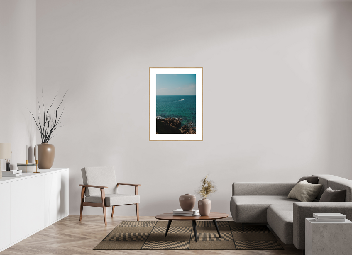 60 x 90 cm, cadre 9 naturel Adieu petit Bateau