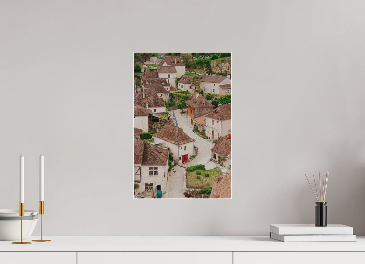 30 x 45 cm, Plexi Fine Art Blanc Village perché sur les hauteurs