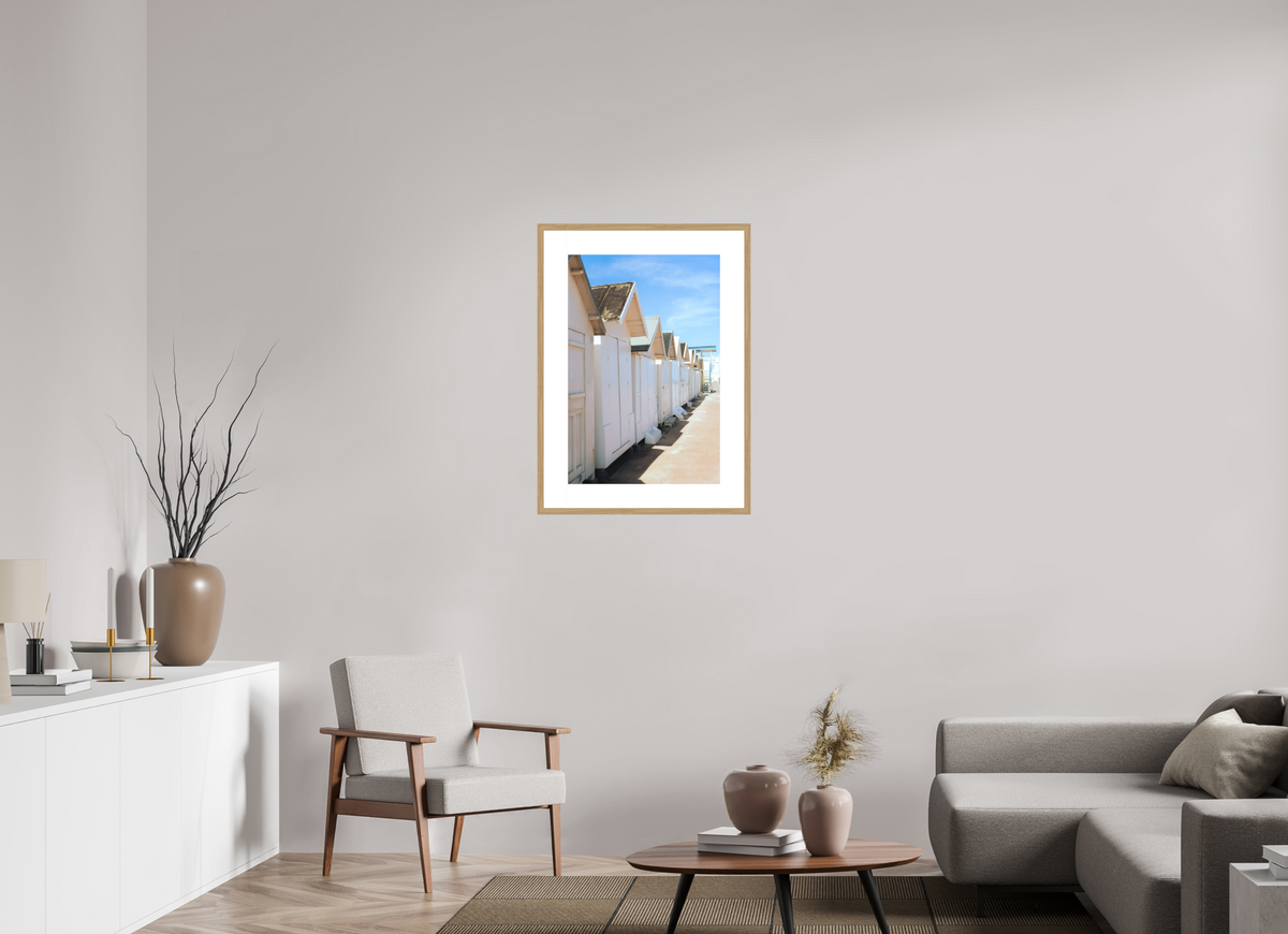 50 x 75 cm, cadre 8 naturel Cabines de plage