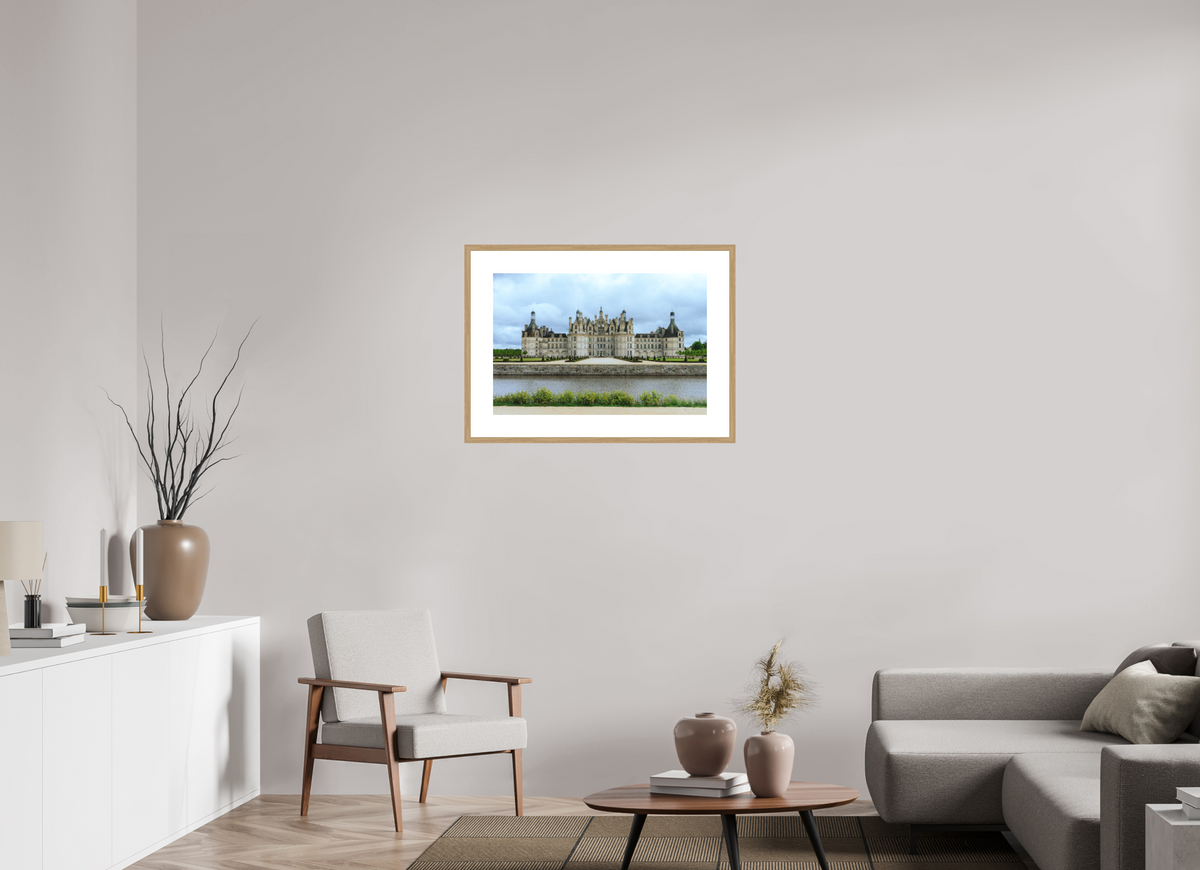 75 x 50 cm, cadre 8 naturel Le Château de Chambord