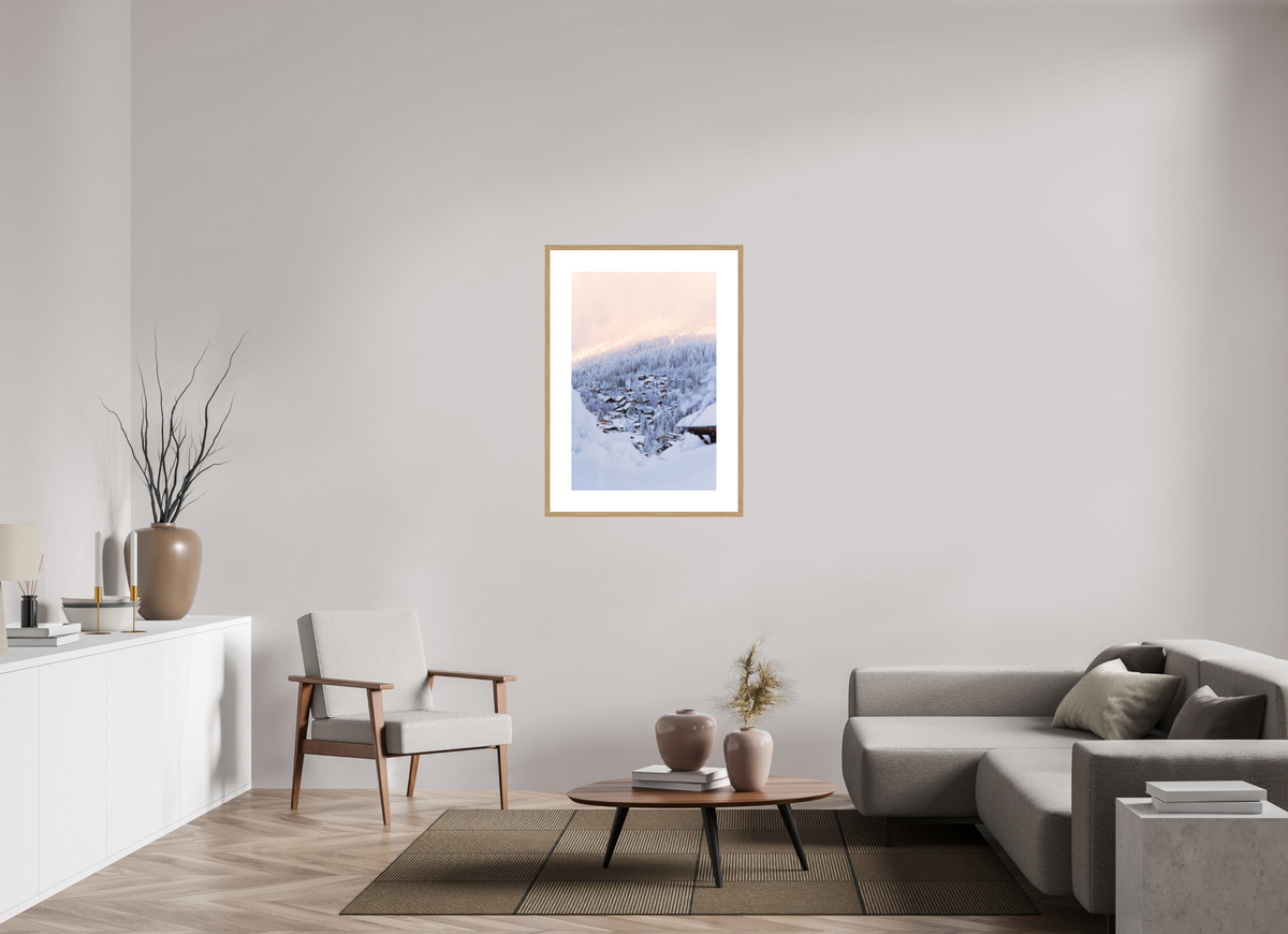 60 x 90 cm, cadre 9 naturel Chalets cachés