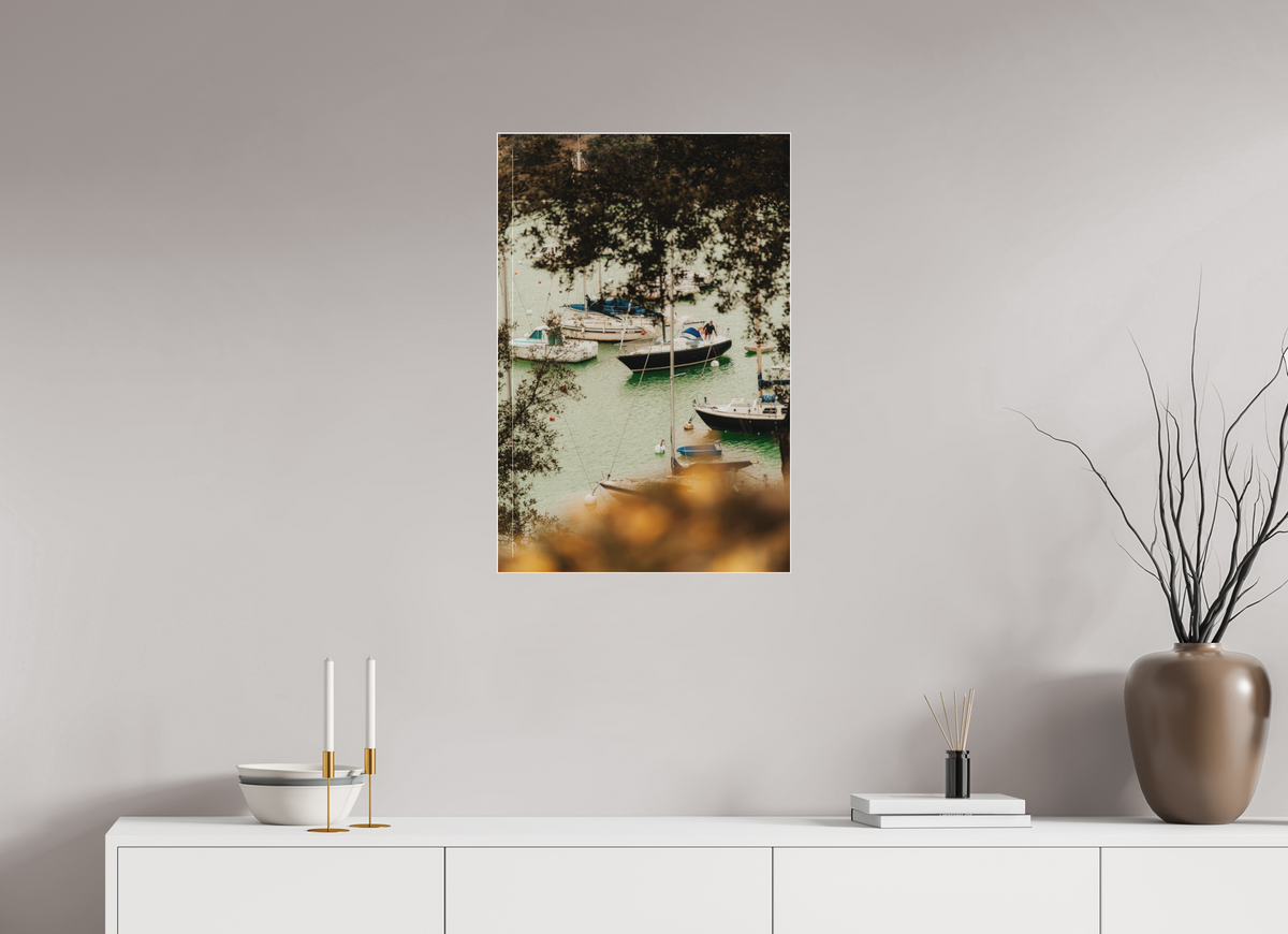 50 x 75 cm, Plexi Fine Art Blanc Les bateaux de Pornic