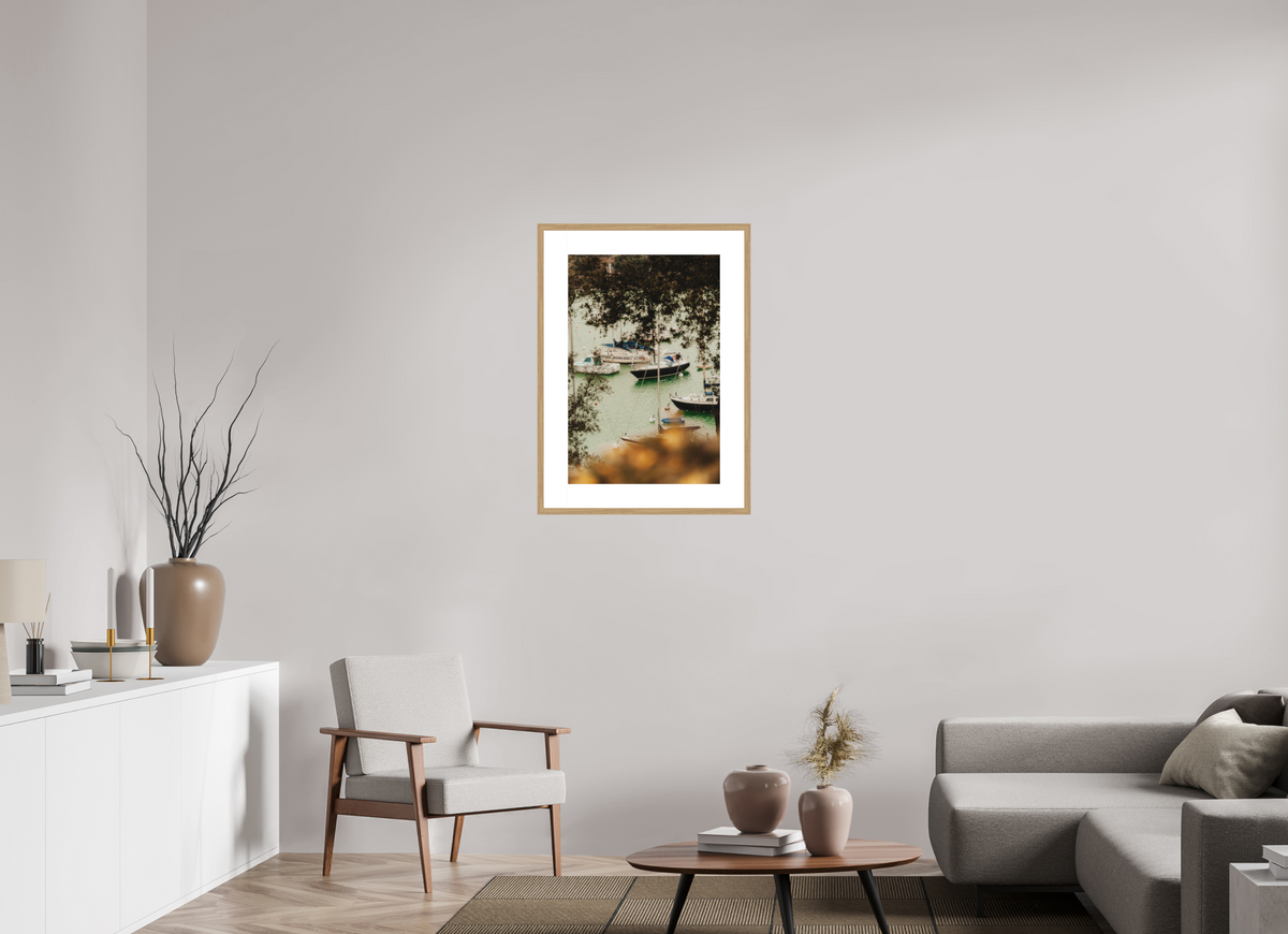 50 x 75 cm, cadre 8 naturel Les bateaux de Pornic