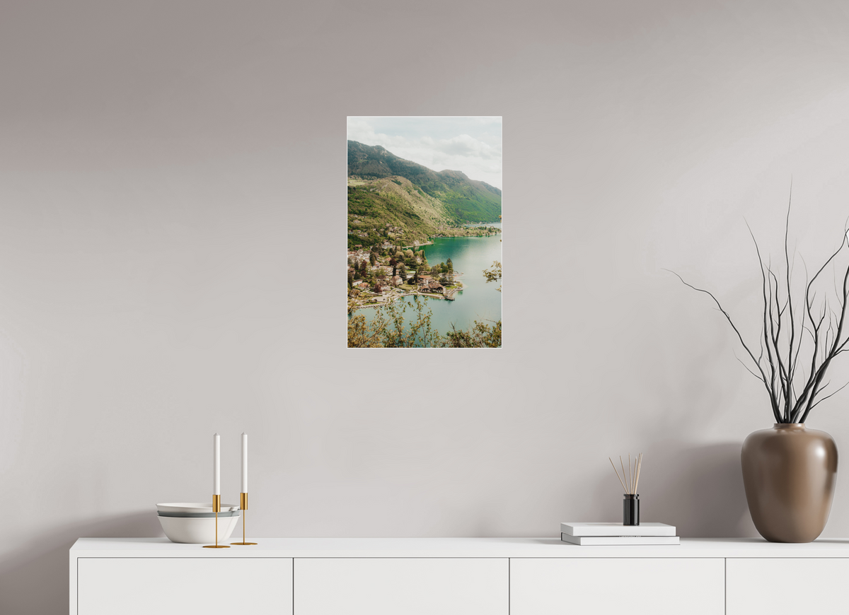 40 x 60 cm, Plexi Fine Art Blanc Entre Lac & Montagnes