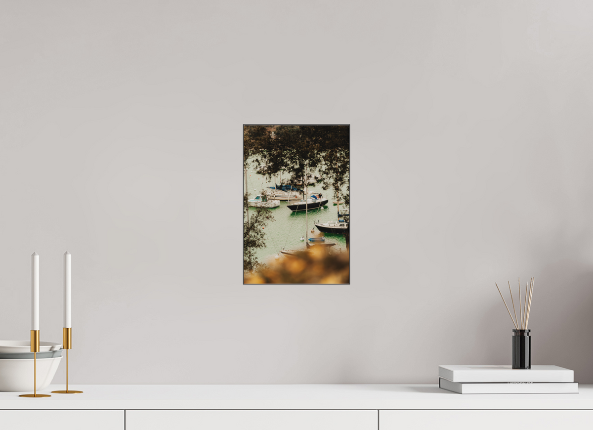 20 x 30 cm, Plexi Fine Art NOIR Les bateaux de Pornic