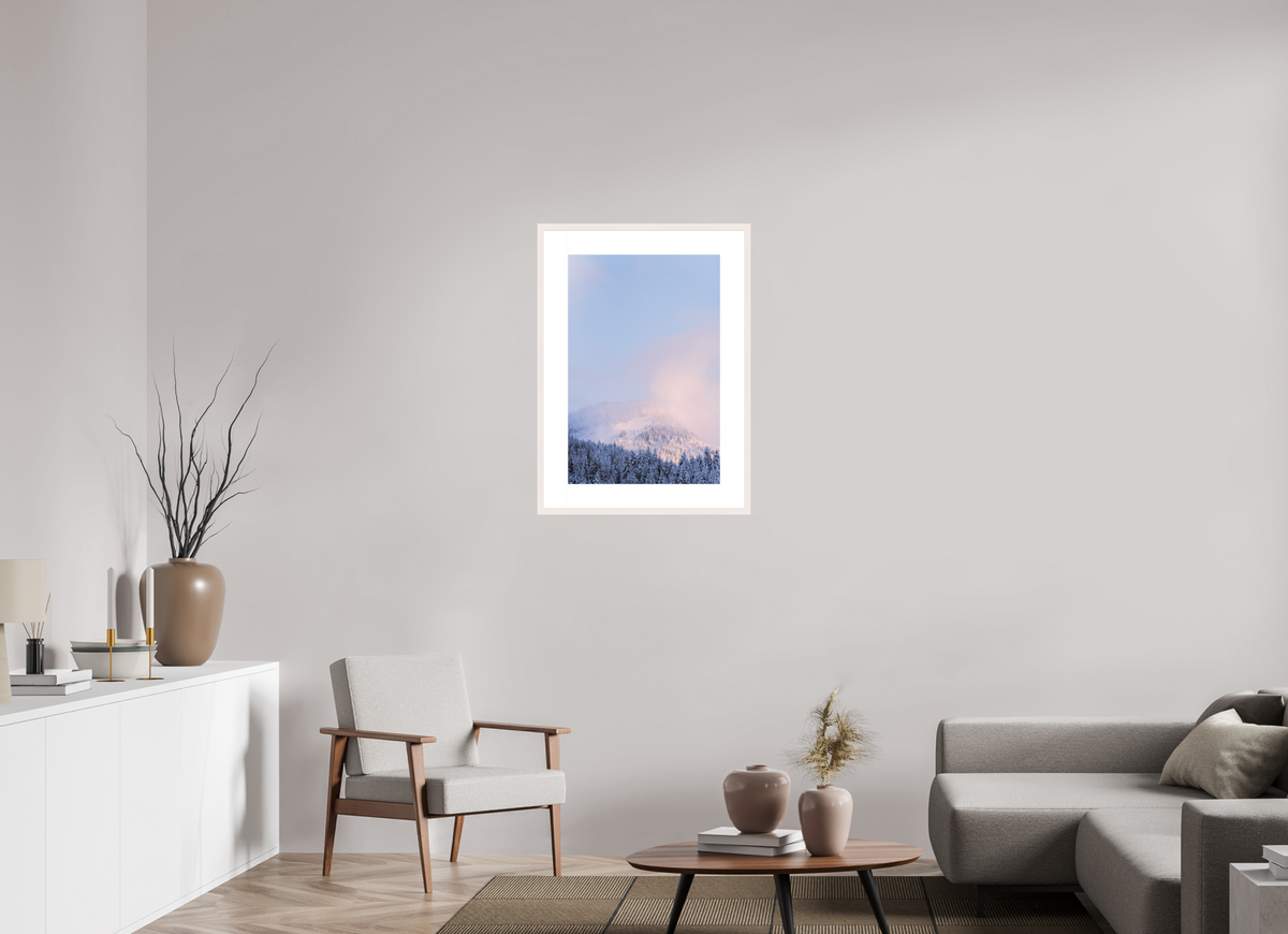 50 x 75 cm, cadre 8 blanc Forêt blanche