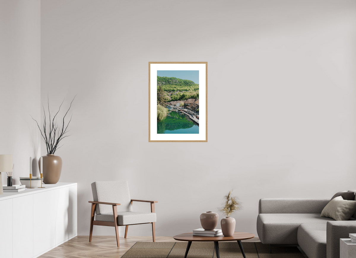 50 x 75 cm, cadre 8 naturel La petite Venise savoyarde