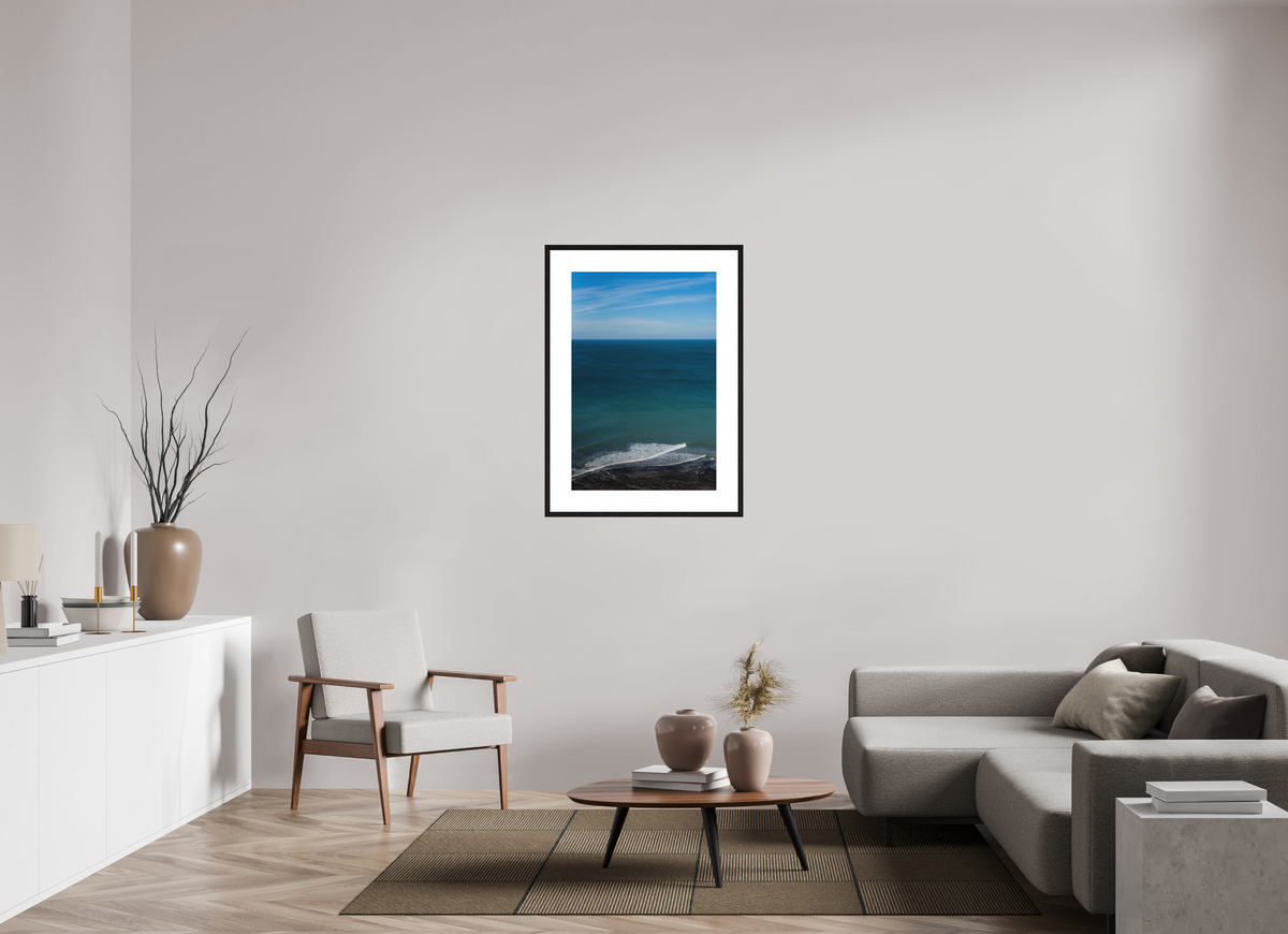 60 x 90 cm, cadre 9 noir Des surfeurs & des vagues