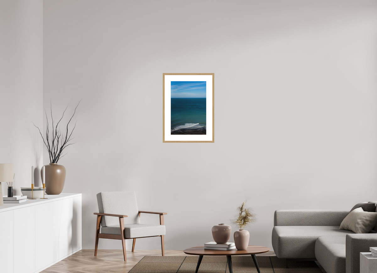 40 x 60 cm, cadre 7 naturel Des surfeurs & des vagues