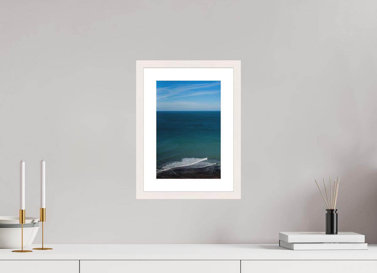 20 x 30 cm, cadre 4 blanc Des surfeurs & des vagues