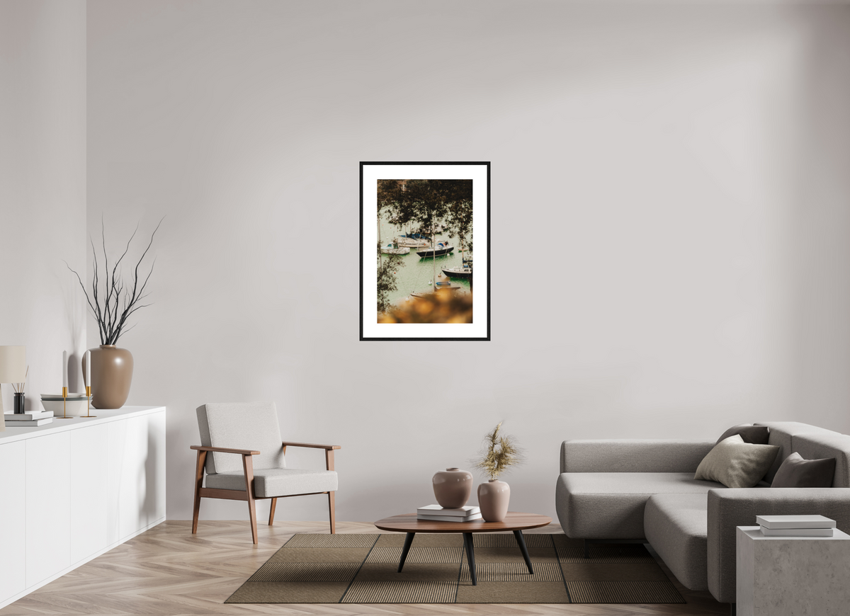 60 x 90 cm, cadre 9 noir Les bateaux de Pornic