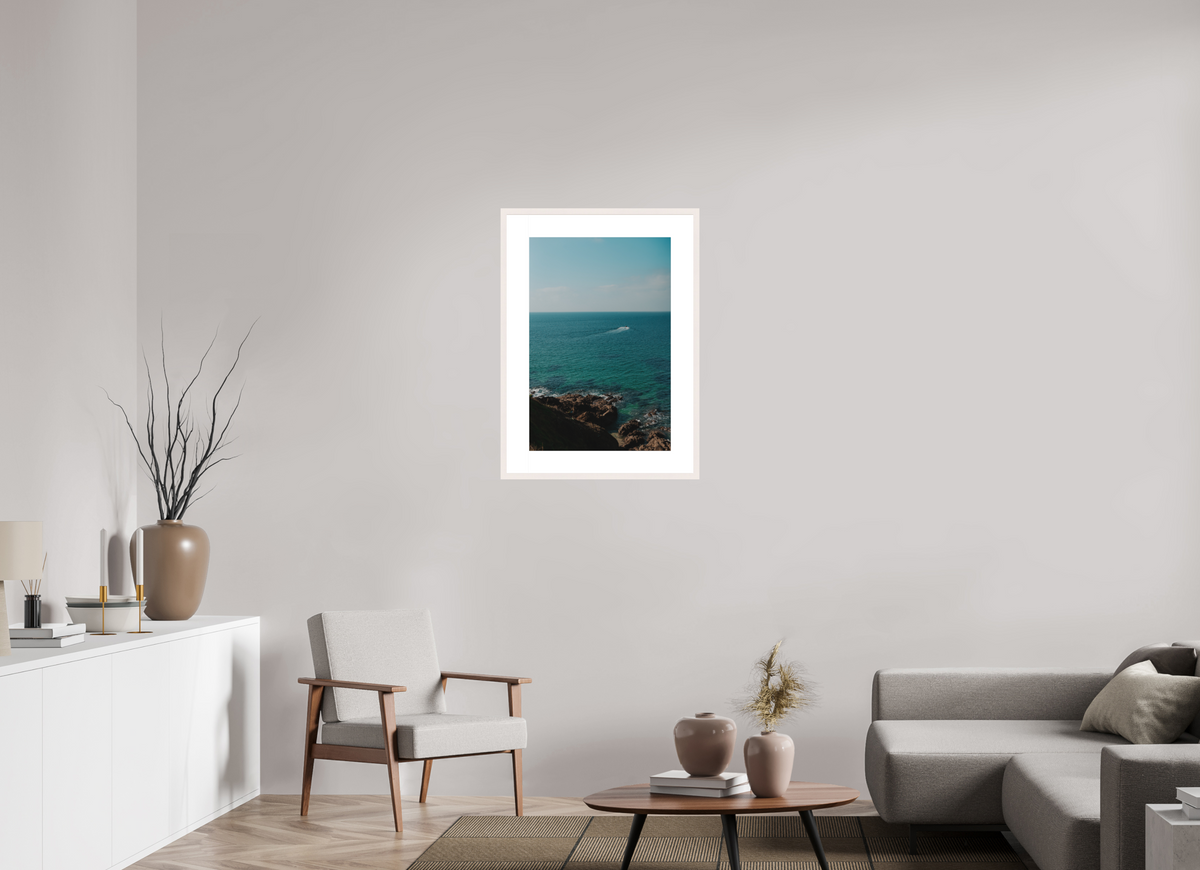 50 x 75 cm, cadre 8 blanc Adieu petit Bateau