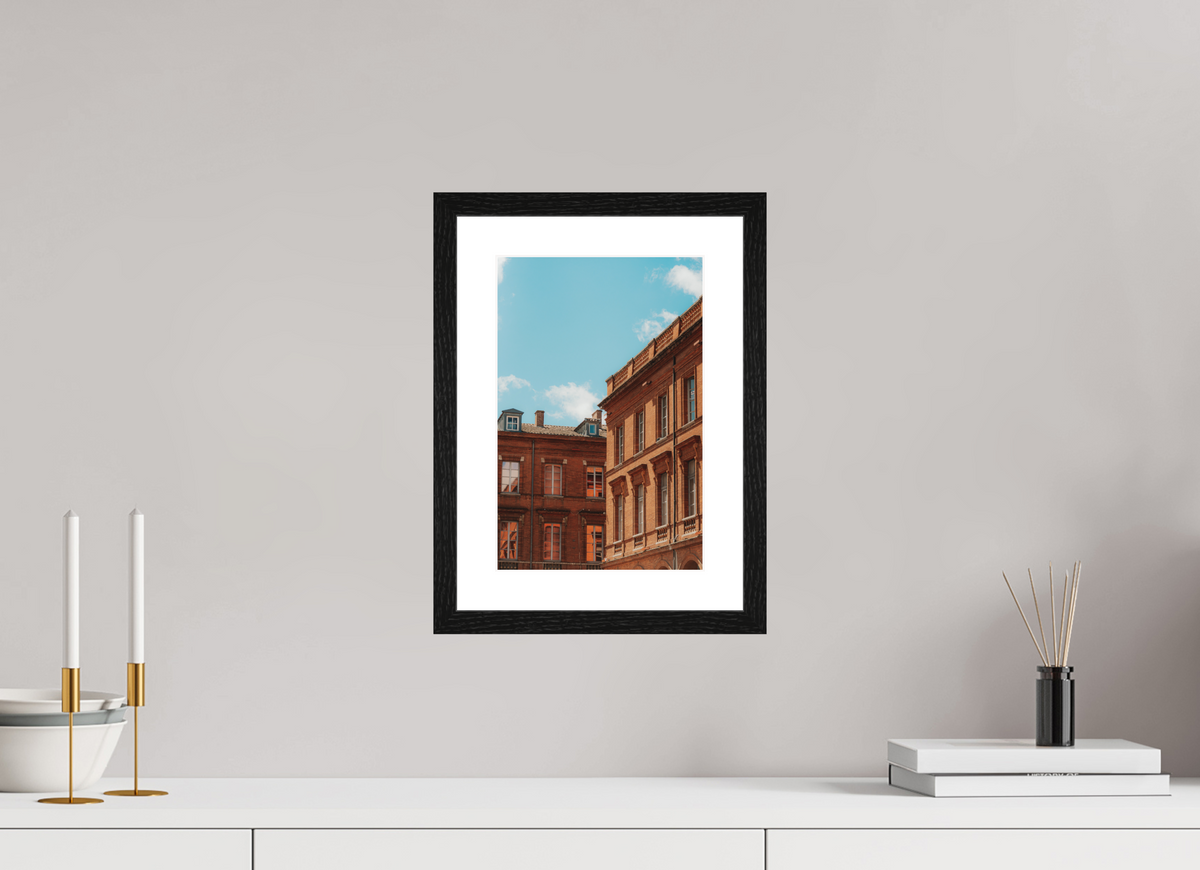 20 x 30 cm, Cadre 4 noir Architecture toulousaine