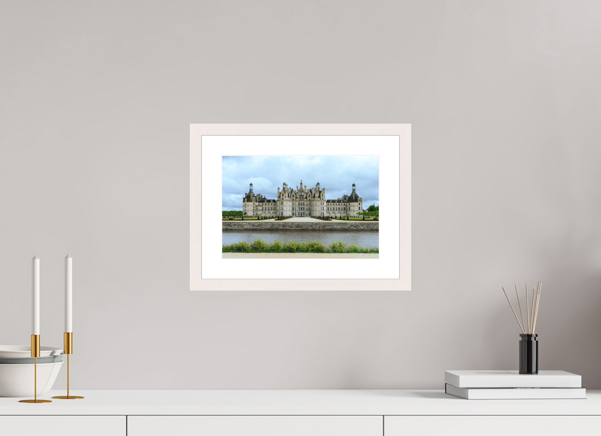 30 x 20 cm, cadre 4 blanc Le Château de Chambord
