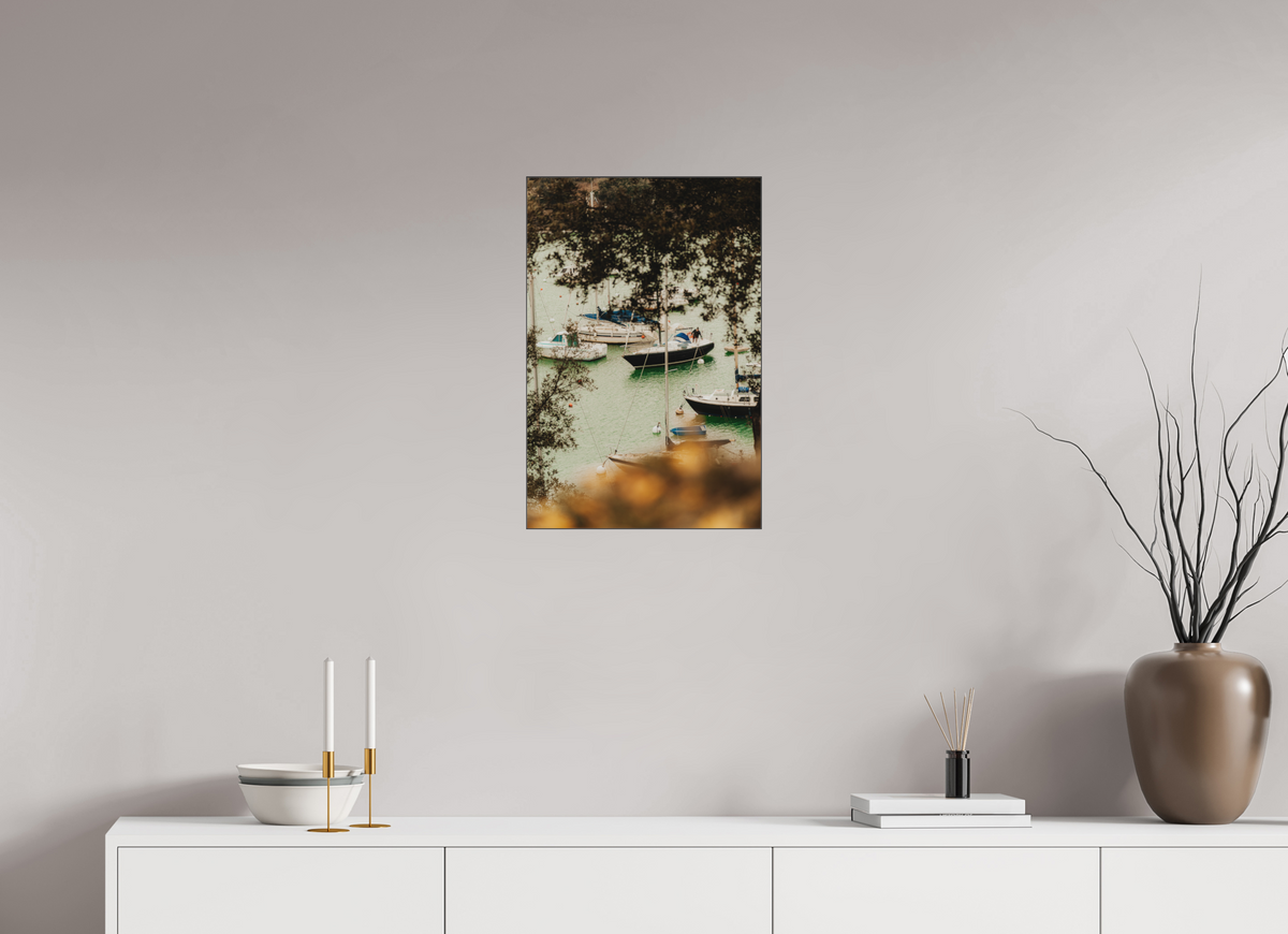 40 x 60 cm, Plexi Fine Art NOIR Les bateaux de Pornic