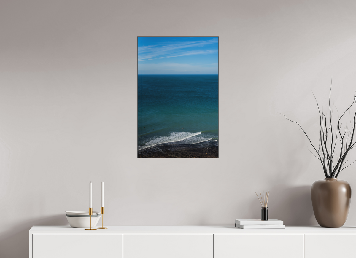 50 x 75 cm, Plexi Fine Art NOIR Des surfeurs & des vagues