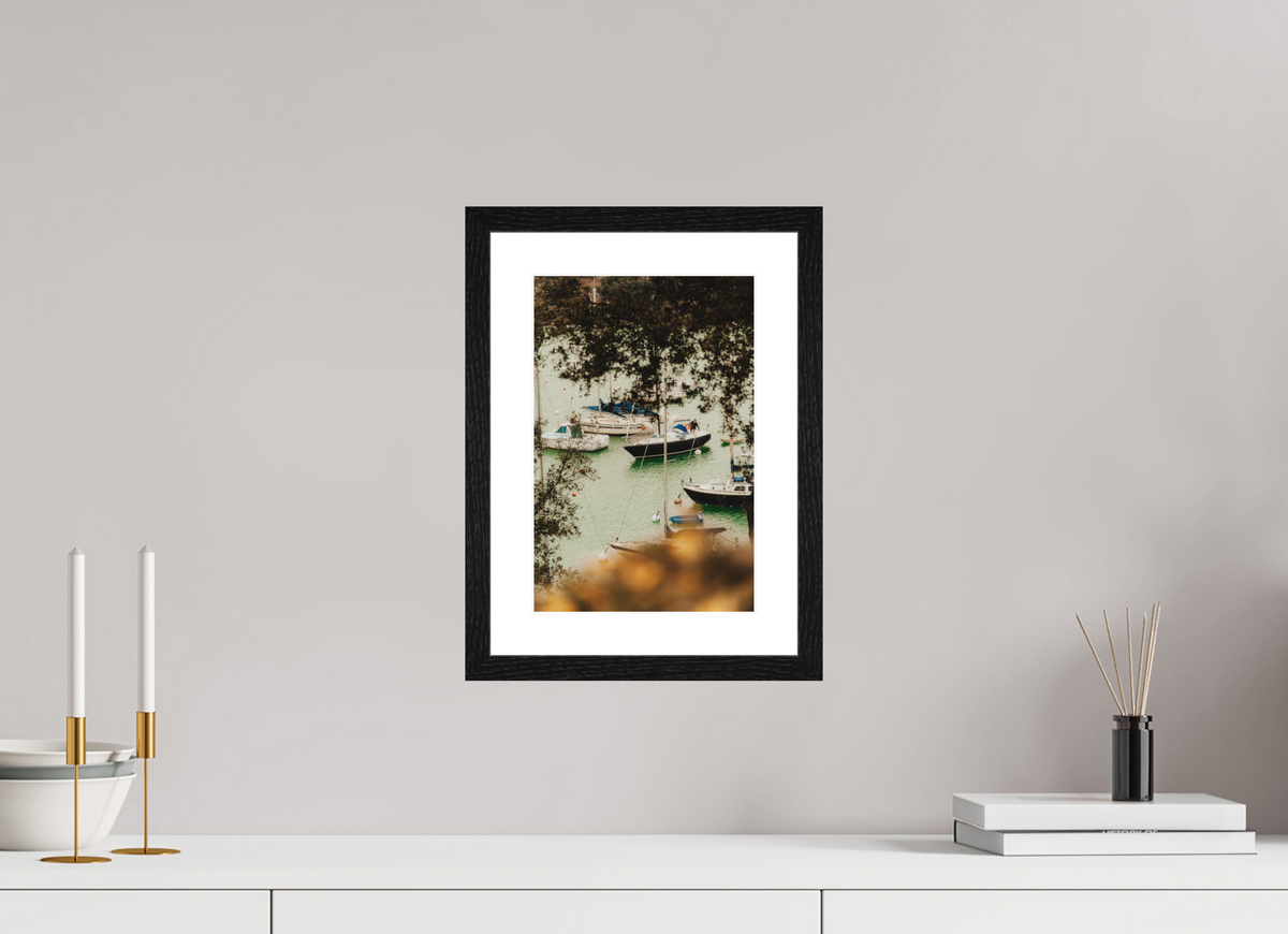 20 x 30 cm, Cadre 4 noir Les bateaux de Pornic